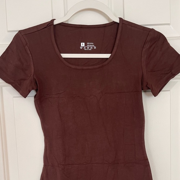 NIP/NWT 4 (FOUR) SHORT SLEEVE SQUARE NECK BODYSYUITS-S/1 each WH-BLK-BL-BR - Picture 8 of 14